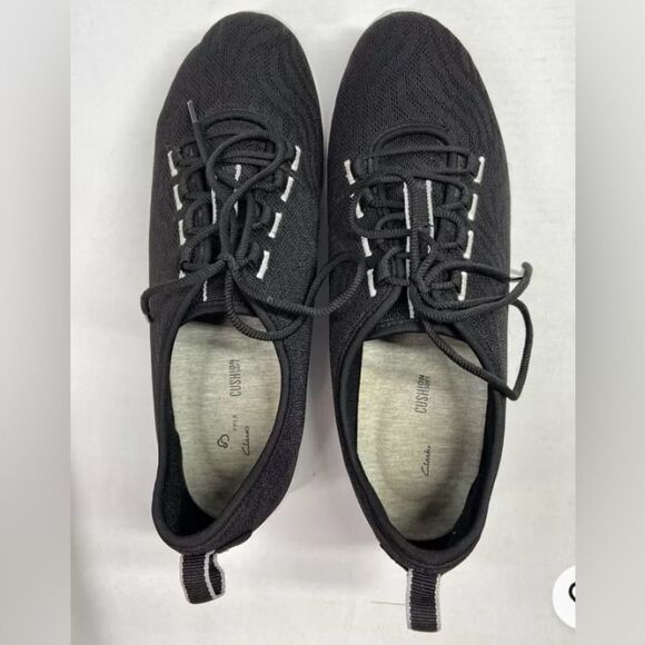 Clarks Cloud Steppers Black Textile Casual Sneakers 10M - Picture 2 of 7